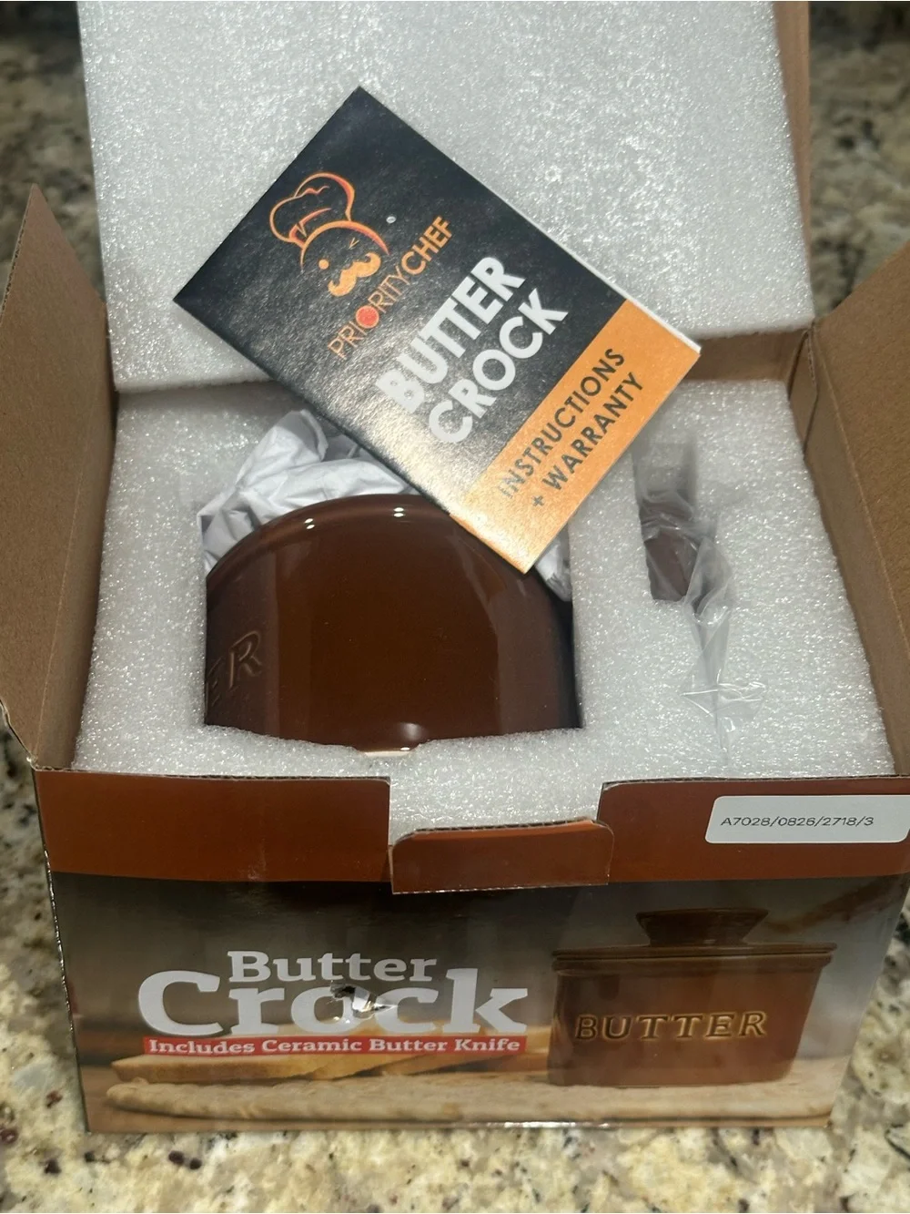 Butter Crock with Lid with Water Line